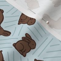 Chocolate Bunnies - Blue, Medium Scale