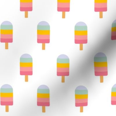 Rainbow Colored Popsicles - Medium - White background
