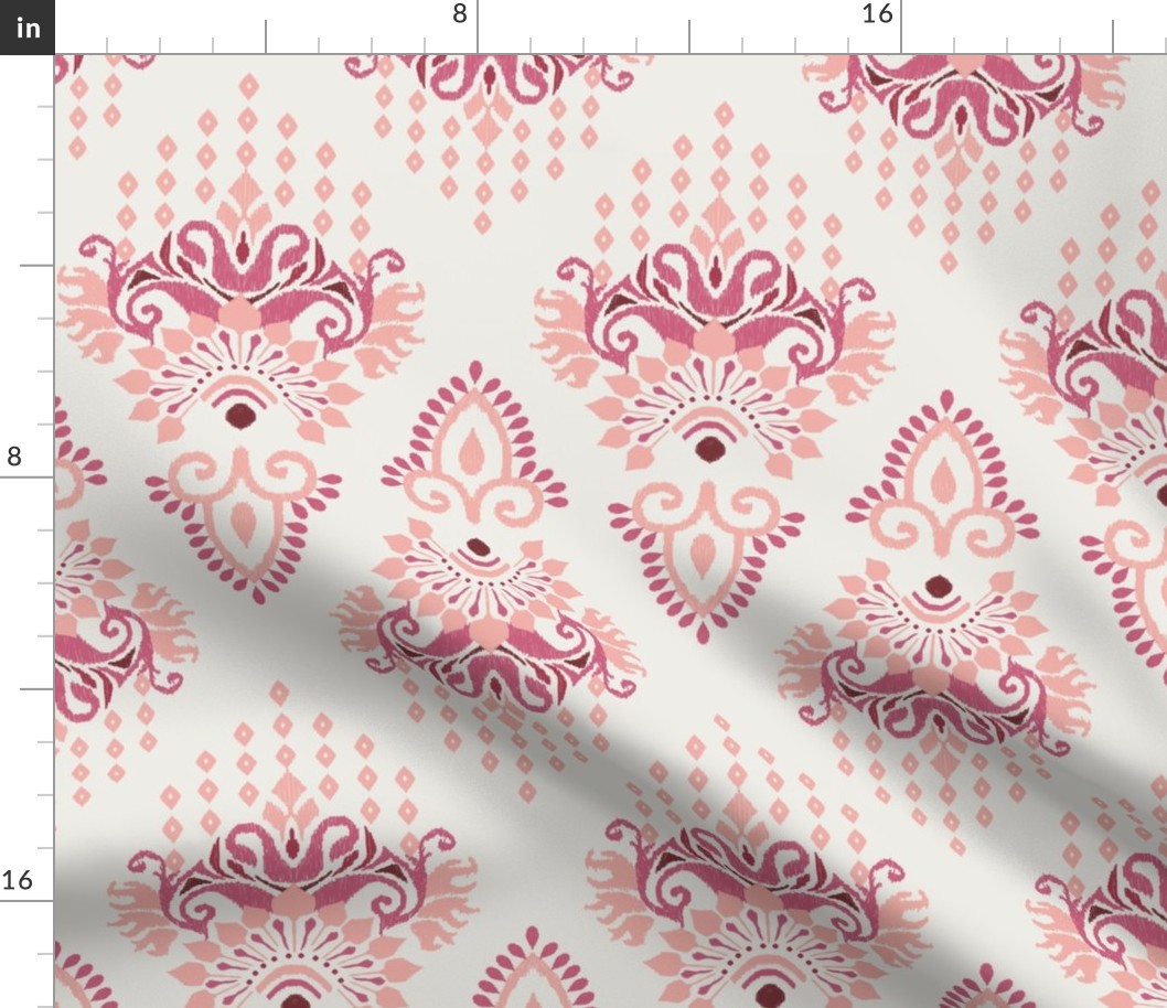 Diamond Ikat Damask | Youthful Coral - ‘2024 SW Reds & Purples Anthology’ Palette Coordinate