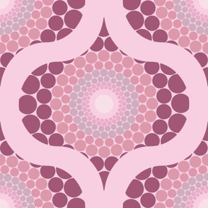 12” Radiant Dusky Rose Dot Mandala Ogee - Medium