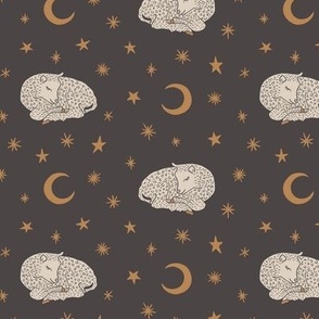 Sheep Dreams - Medium - Moon Shadow Gray & Natural Cotton White - Twinkling Night