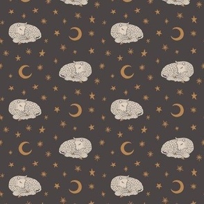 Sheep Dreams - Small - Moon Shadow Gray & Natural Cotton White - Twinkling Night