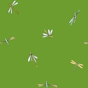 Dragonflies on Green (Medium)