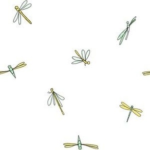 Dragonflies on White (Medium)