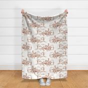 (large scale) Western Cowgirl Toile -  soft brown  - LAD24