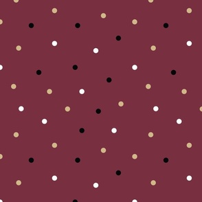 XXS ✹ Team Spirit Ditsy Polka Dots in Burgundy:Sprinkle Your School Colors!