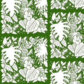 tropical leaves just green 