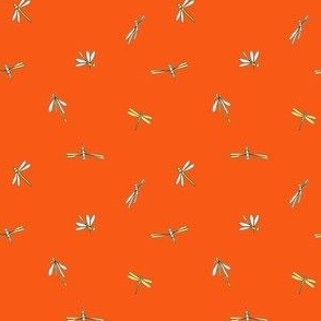 Dragonflies on Orange (Micro)