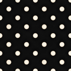 Antique White and Black Polka Dots (medium scale)