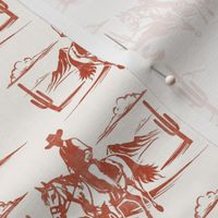 (small scale) Western Cowboy Toile - Sienna  - LAD24