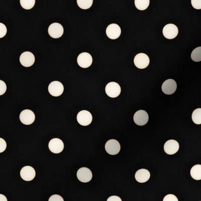 Antique White and Black Polka Dots (small scale)