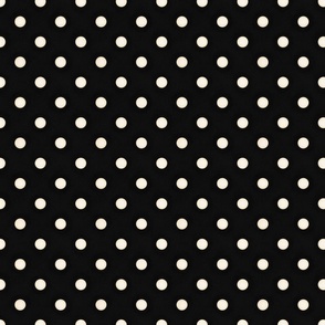 Antique White and Black Polka Dots (small scale)