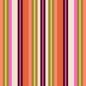 Medium Summer Vibe Vertical Stripe with orange, green, and pink