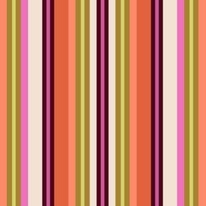 Small Summer Vibe Vertical Stripe with orange, green, and pink