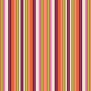 Mini Summer Vibe Vertical Stripe with orange, green, and pink