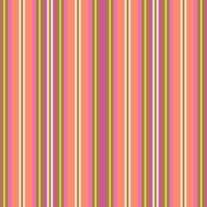Mini Melon Orange Summer Vibe Vertical Stripe with pink and green