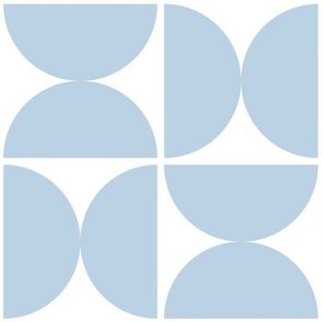 Semicircles - Air Blue and White - Medium