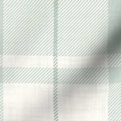 Mint green textured plaid