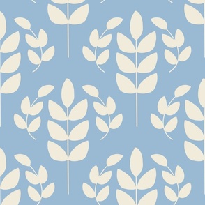 modern leaves periwinkle blue cream botanicals large scale floral © terri conrad designs copy