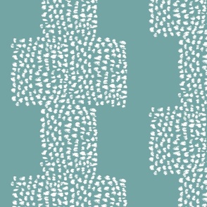 Calm Coastal hand drawn dots in white and sea mist teal blue green for refined bohemian