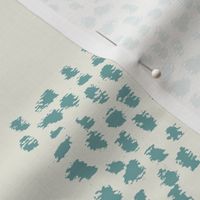 Abstract geometric dotted stripes for masculine rooms in sea green blue off white