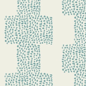 Abstract geometric dotted stripes for masculine rooms in sea green blue off white