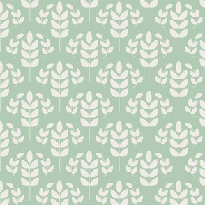 modern leaves neutral botanical soft green cream small scale terri conrad designs copy