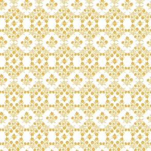 Grandmillennial Sunshine Yellow and White Medium