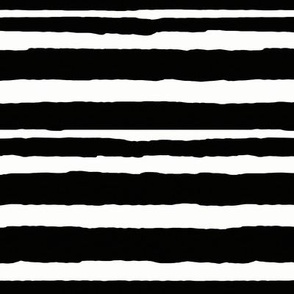 black and white horizontal painted stripes