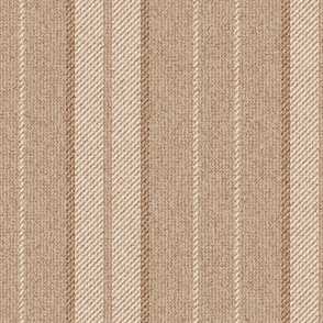 Woven Woollen Striped Twill  Beige