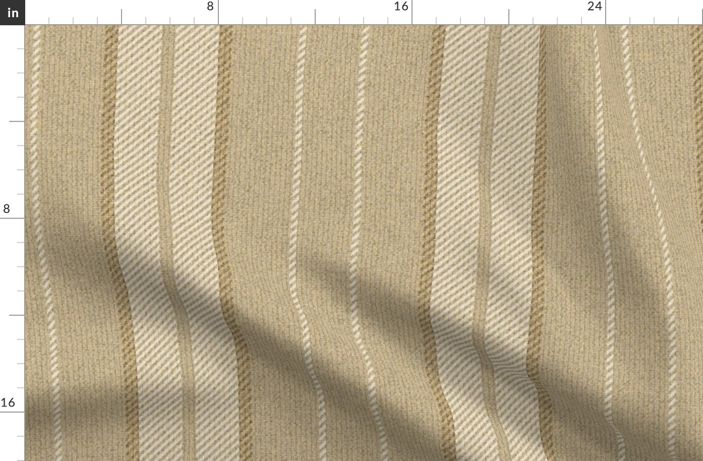 Woven Woollen Striped Twill Ochre