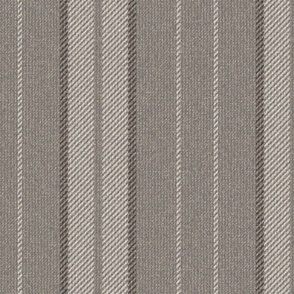 Woven Woollen Striped Twill Brown Grey