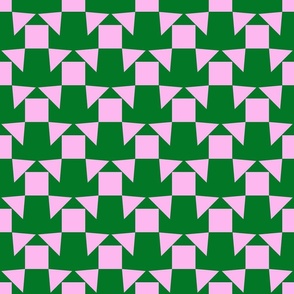 Pink and Green Triangle and Square Shapes