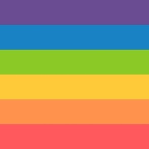 retro rainbow horizontal stripes|| medium