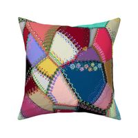 Crazy Quilt Embroidered Patchwork