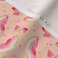 watermelon picnic watercolor pattern small scale