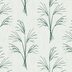 Medium Fountain Grass Forest Green on Very Pale Sage Texture