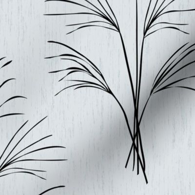 Large Fountain Grass Black on Eggshell Texture