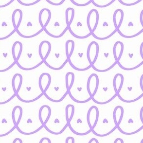 Love Hearts Knot Doodle Purple Small
