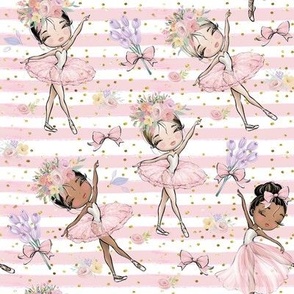 Ballet blush Stripe ballerina