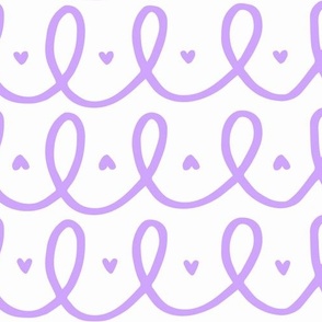 Love Hearts Knot Doodle Purple Large