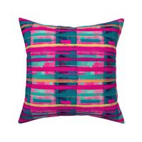 Magenta and teal abstract plaid