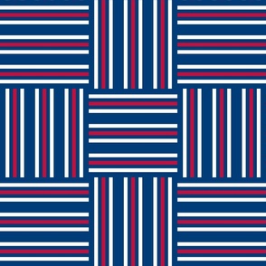 Red White and Blue Stripes Basketweave