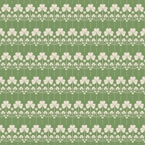 Vintage Shamrocks / Small / white clover and moss green