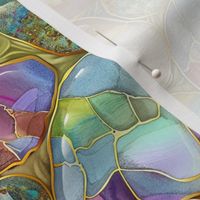 Stained Glass Watercolor Majestical Opalescent Garden Stones