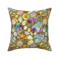 Stained Glass Watercolor Majestical Opalescent Garden Stones