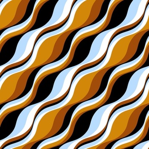 Retro psychedelic diagonal waves brown
