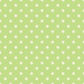 Light Green with Cream Polka Dots