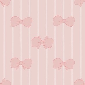 Pink blush bows And vertical stripes