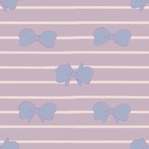 Purple bows and horizontal stripes 